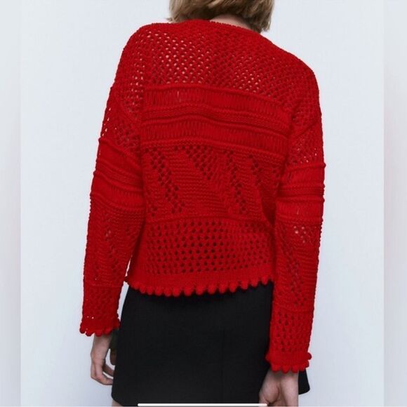 Zara red knit sweater - Picture 3 of 5